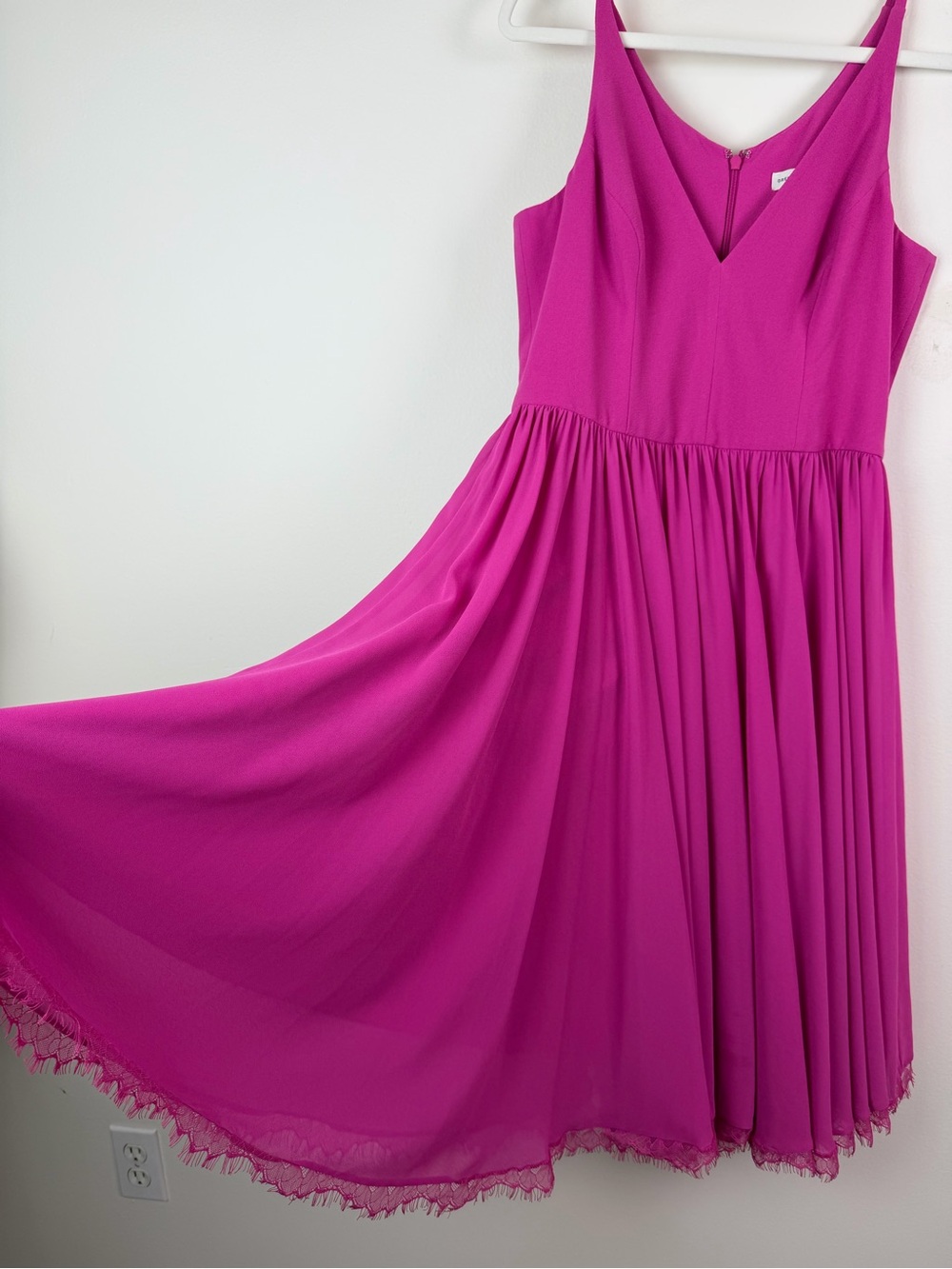 Hot Pink V-Neck Spaghetti Strap Dress - Picture 7 of 16
